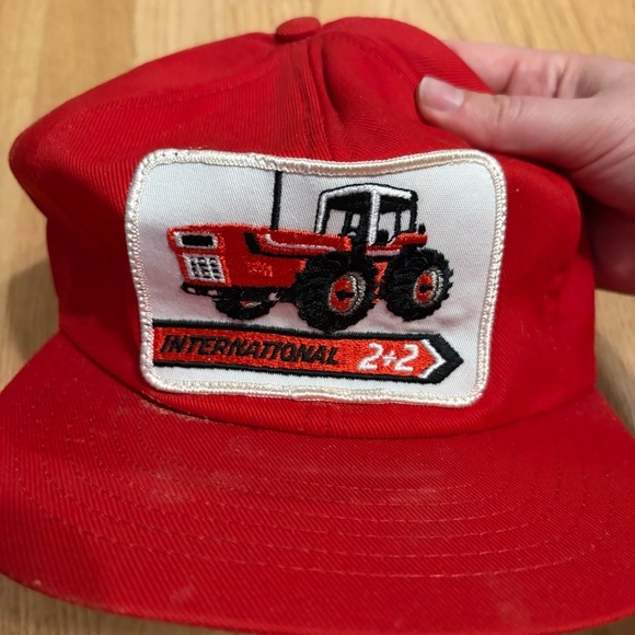 Vintage Case IH tractor 1980's Snapback trucker hat cap Louisville USA Red - Picture 3 of 7